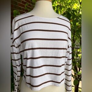 Madewell Cropped Long Sleeve Tee (Sz S)